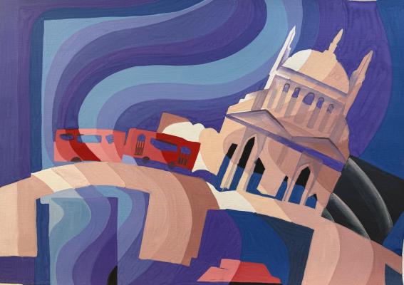 Джемаль Джаид Шамиль Оглы. Городской пейзаж с мечетью