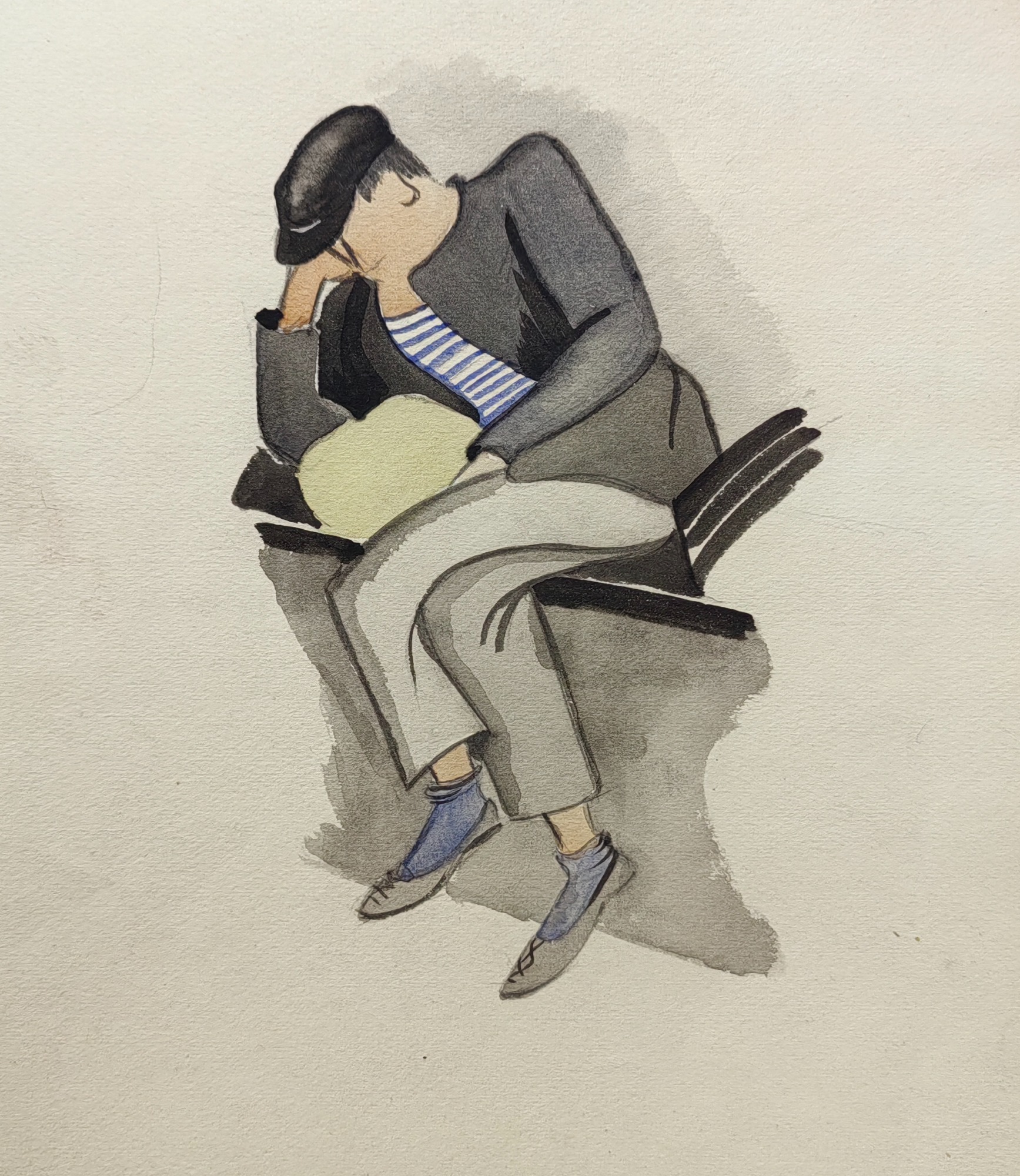 Обручева Нина Николаевна. Мужик в тельняшке и кепке