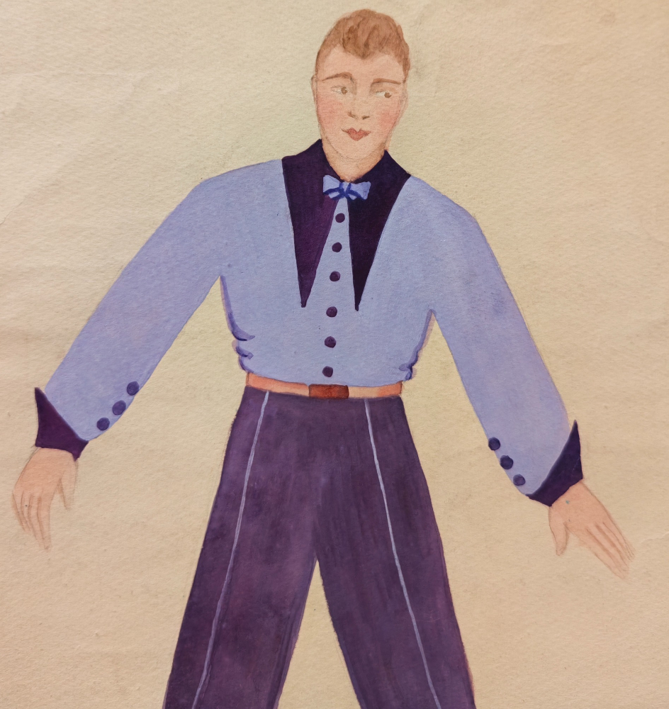 Обручева Нина Николаевна. Эскиз спецодежды 