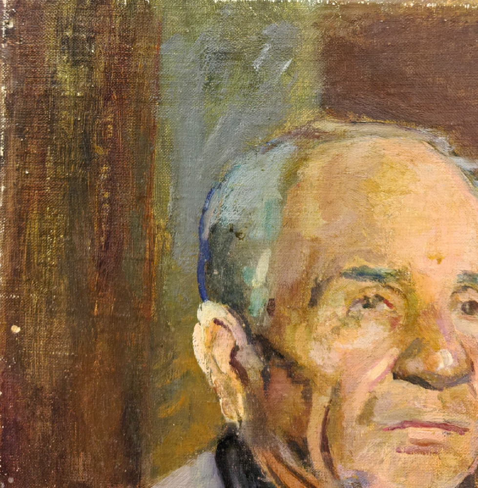 Лекомцев Константин Михайлович. Портрет мужчины с цветами