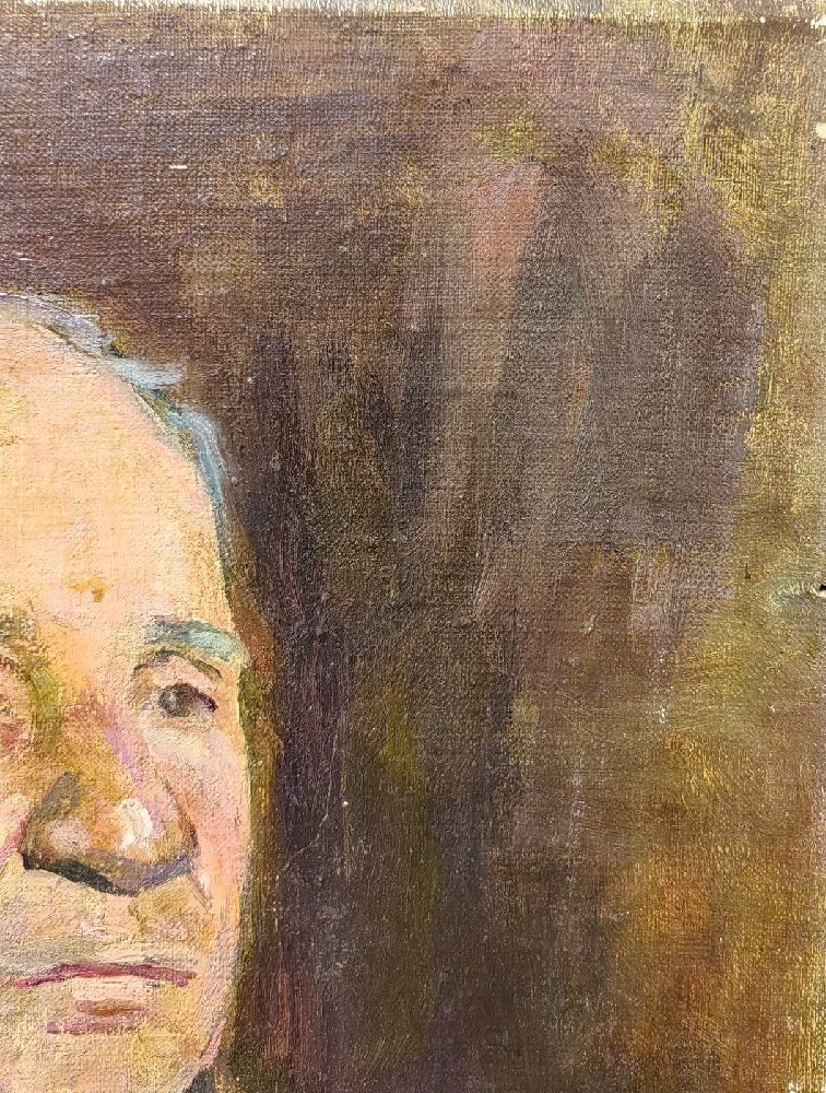 Лекомцев Константин Михайлович. Портрет мужчины с цветами