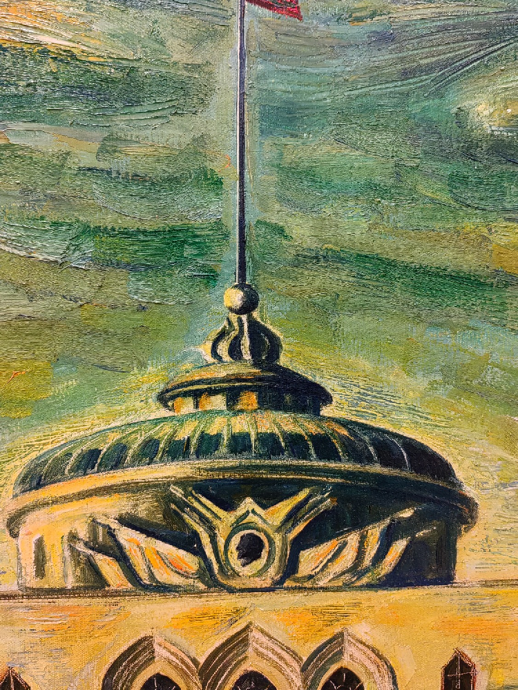 Зарипов Аннамухамед Зарипович. Пейзаж г. Ашхабада. Здание ЦК КП Туркменистана