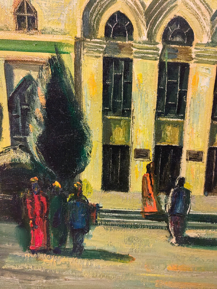 Зарипов Аннамухамед Зарипович. Пейзаж г. Ашхабада. Здание ЦК КП Туркменистана