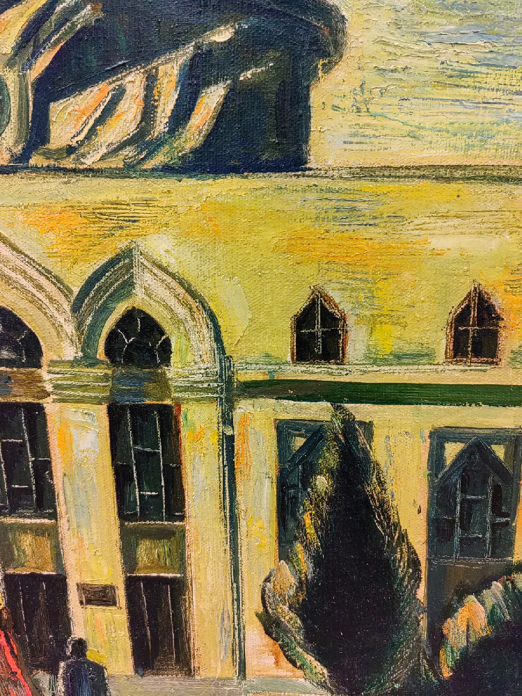 Зарипов Аннамухамед Зарипович. Пейзаж г. Ашхабада. Здание ЦК КП Туркменистана