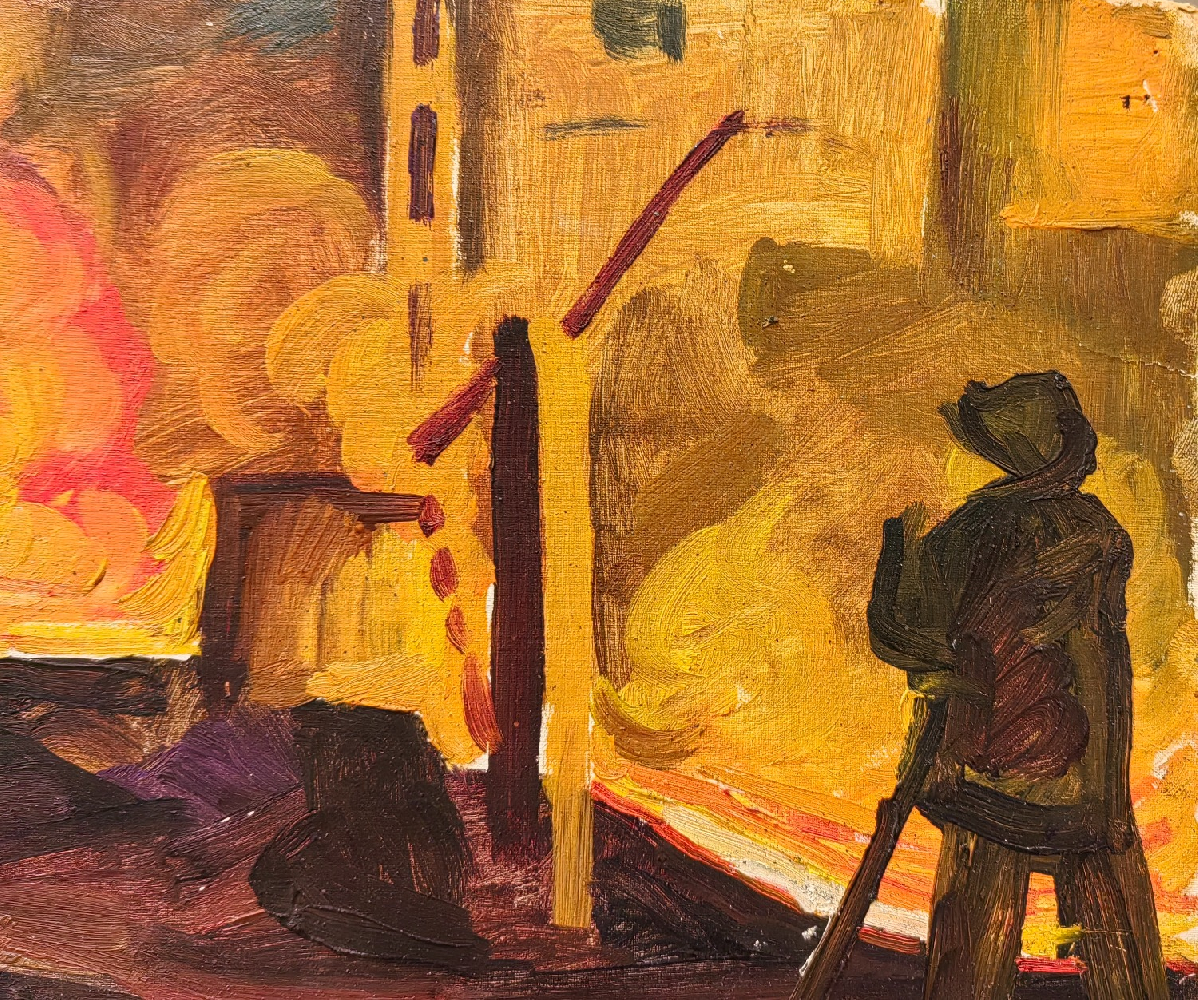 Никонов Михаил Фёдорович. В доменном цеху.