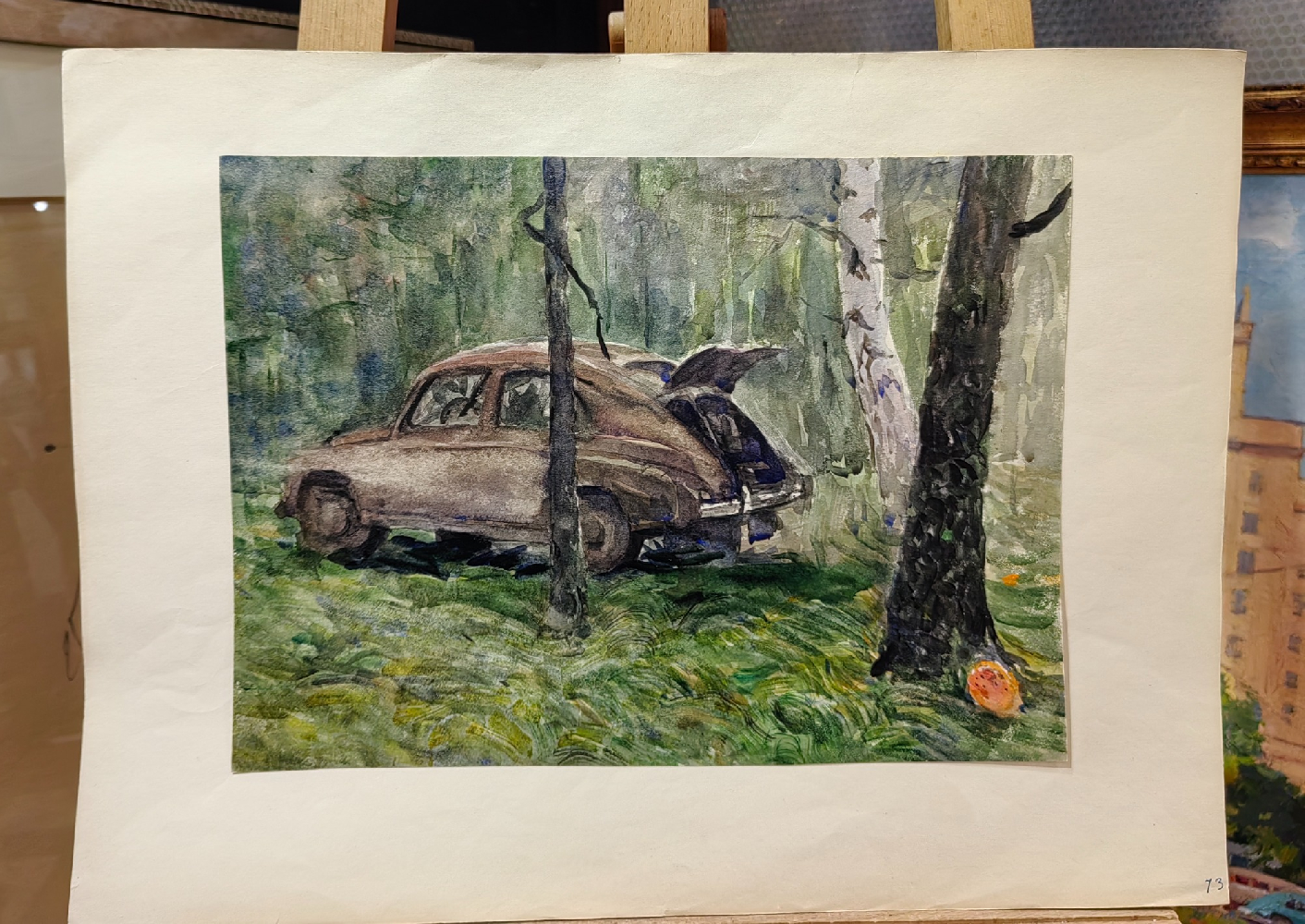 Лапин Василий Алексеевич. Автомобиль в лесу. 27