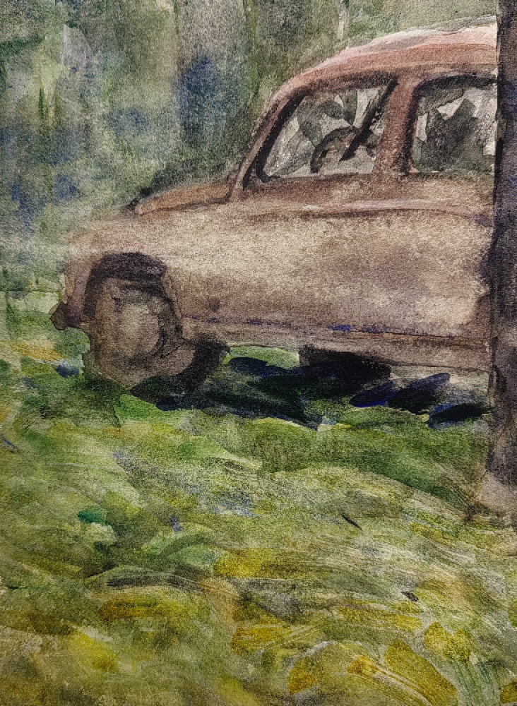 Лапин Василий Алексеевич. Автомобиль в лесу. 27