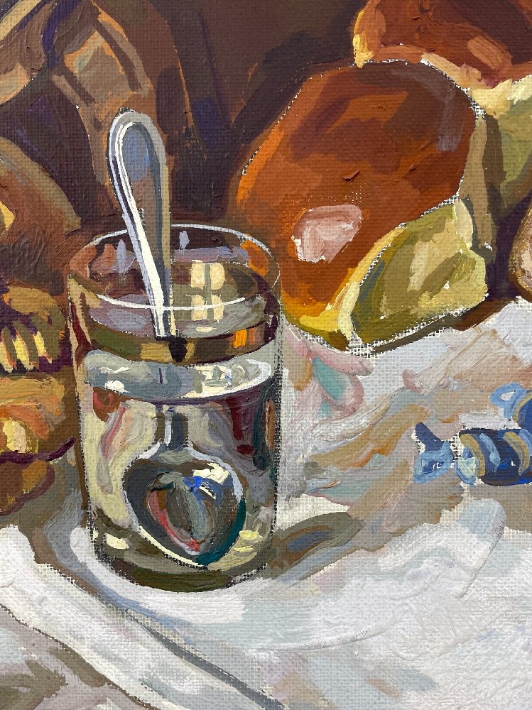 Кротов Николай Васильевич. Бабушкина сумка. (Натюрморт с бубликами и тульскими пряниками)