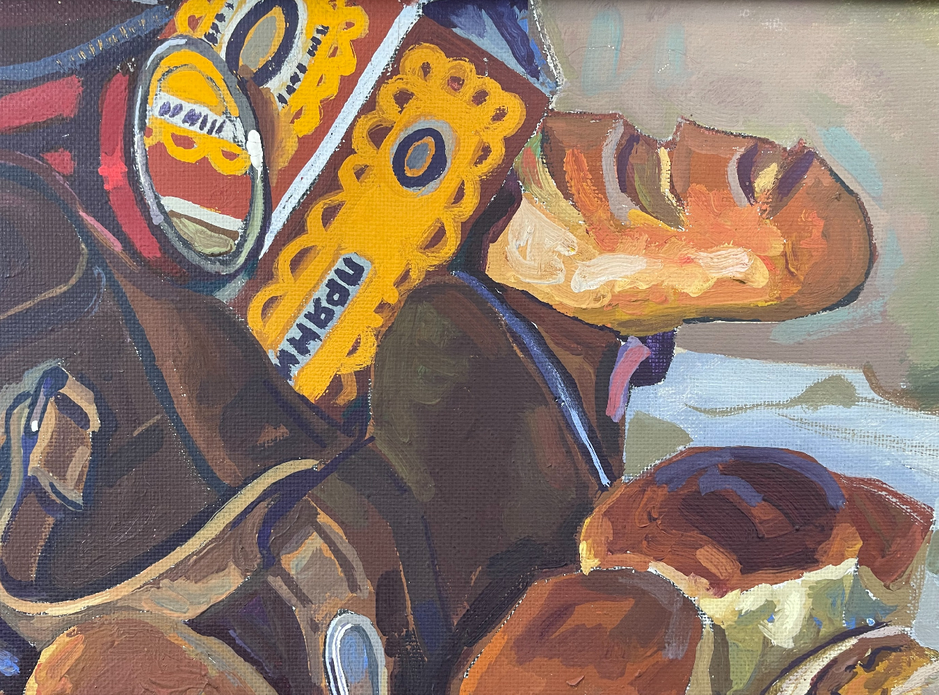 Кротов Николай Васильевич. Бабушкина сумка. (Натюрморт с бубликами и тульскими пряниками)