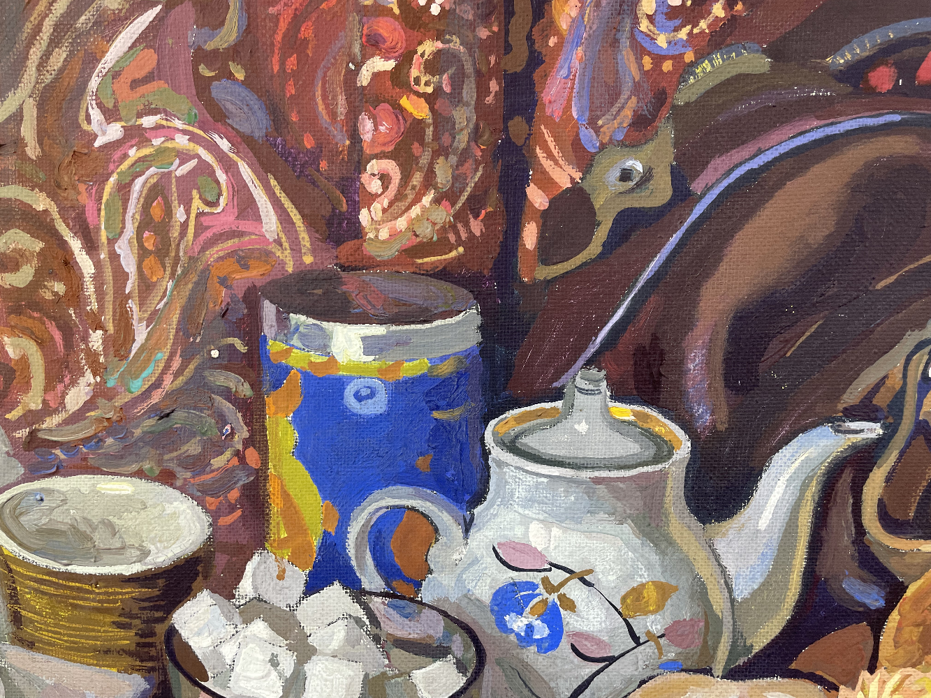 Кротов Николай Васильевич. Бабушкина сумка. (Натюрморт с бубликами и тульскими пряниками)