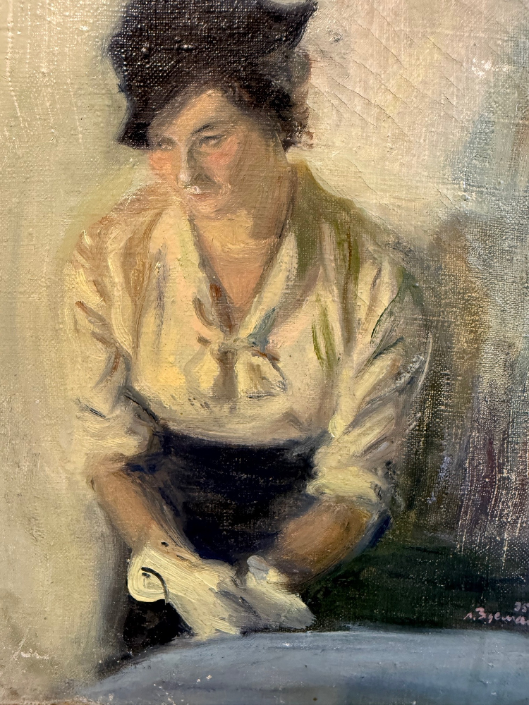 Зусман Леонид Павлович. Портрет дамы в белых перчатках