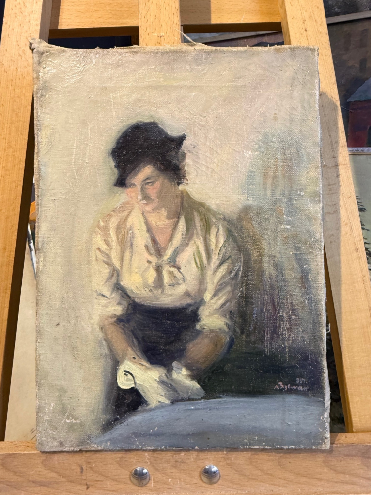 Зусман Леонид Павлович. Портрет дамы в белых перчатках