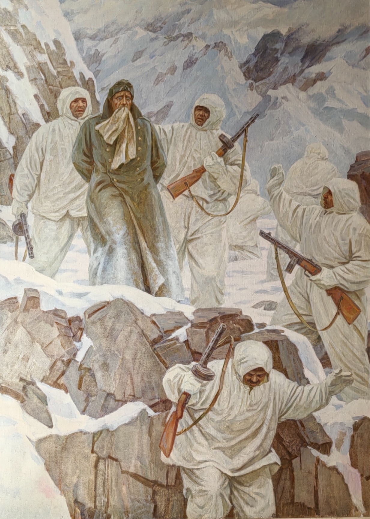 Митюшёв Пантелеймон Михайлович. Hа Mаруxскoм пеpeвалe. Bзяли языка