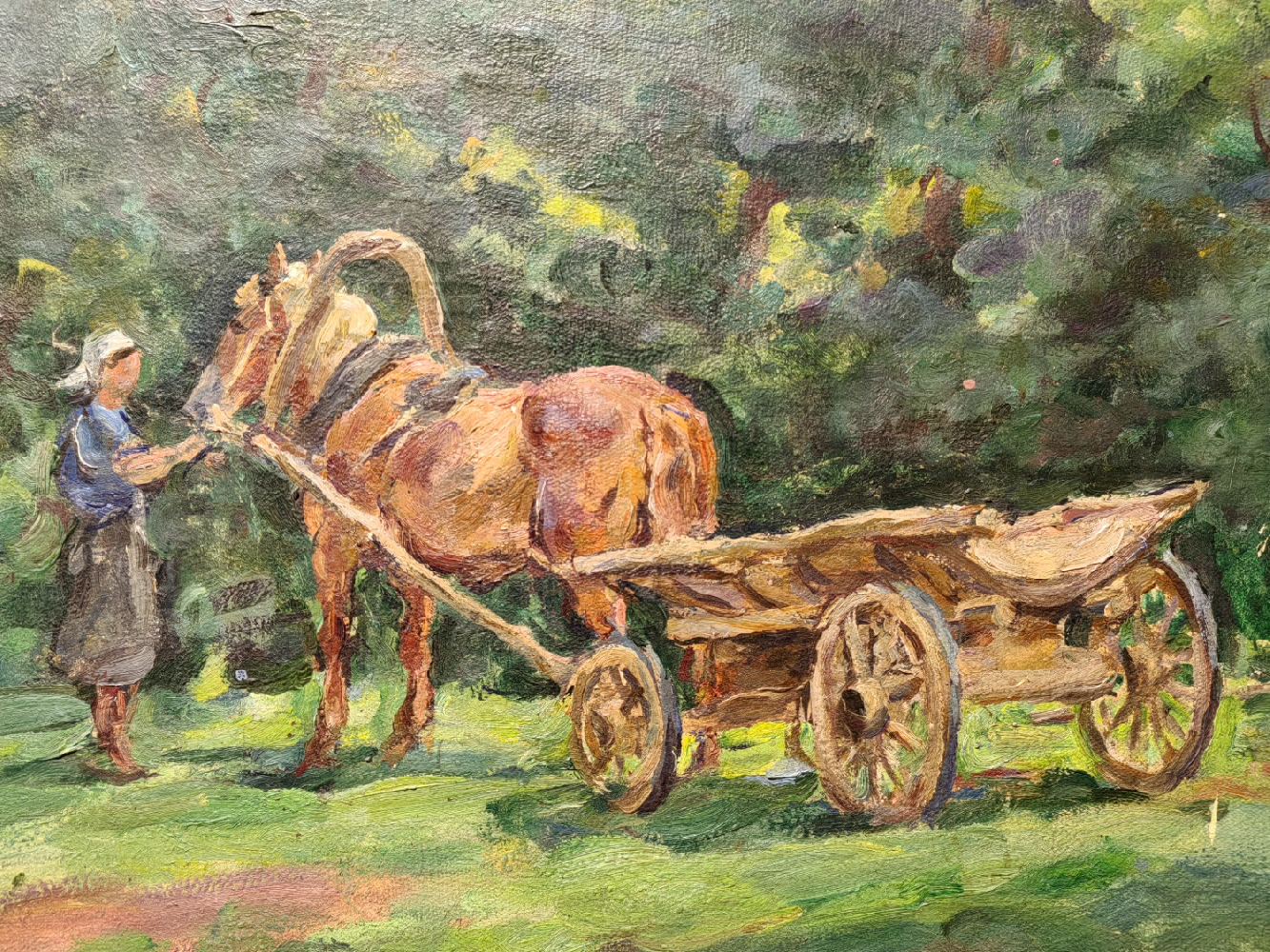 Кончаловский Михаил Петрович. Лошадь, запряженная в телегу