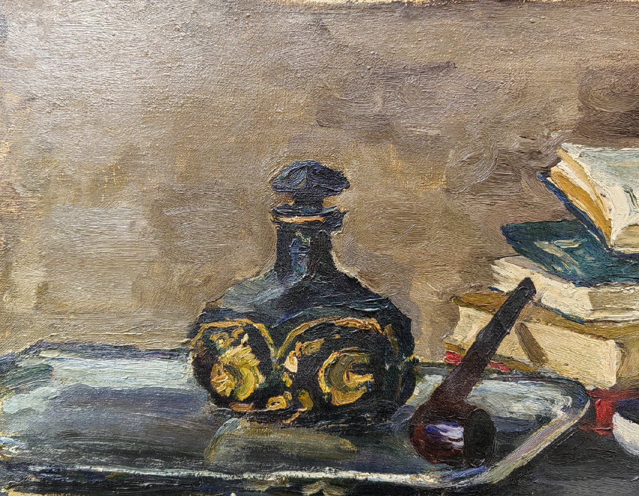 Кончаловский Михаил Петрович. Натюрморт с книгами и трубкой