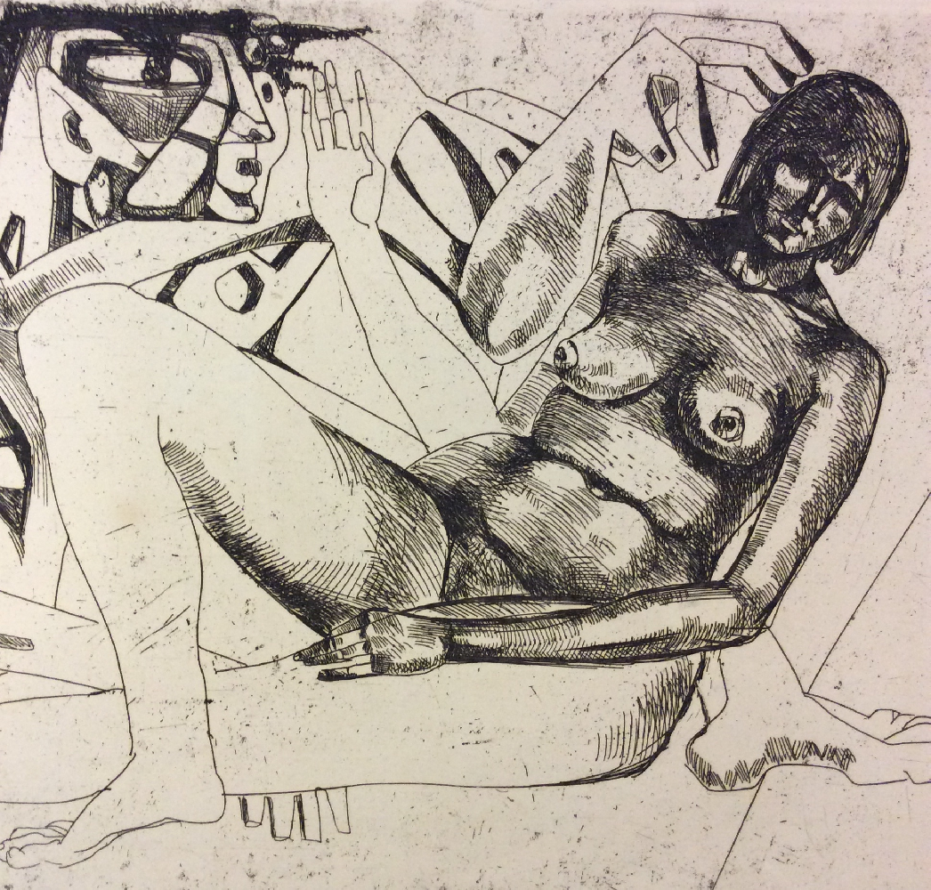 Неизвестный Эрнст Иосифович. Композиция с обнажённой натурой