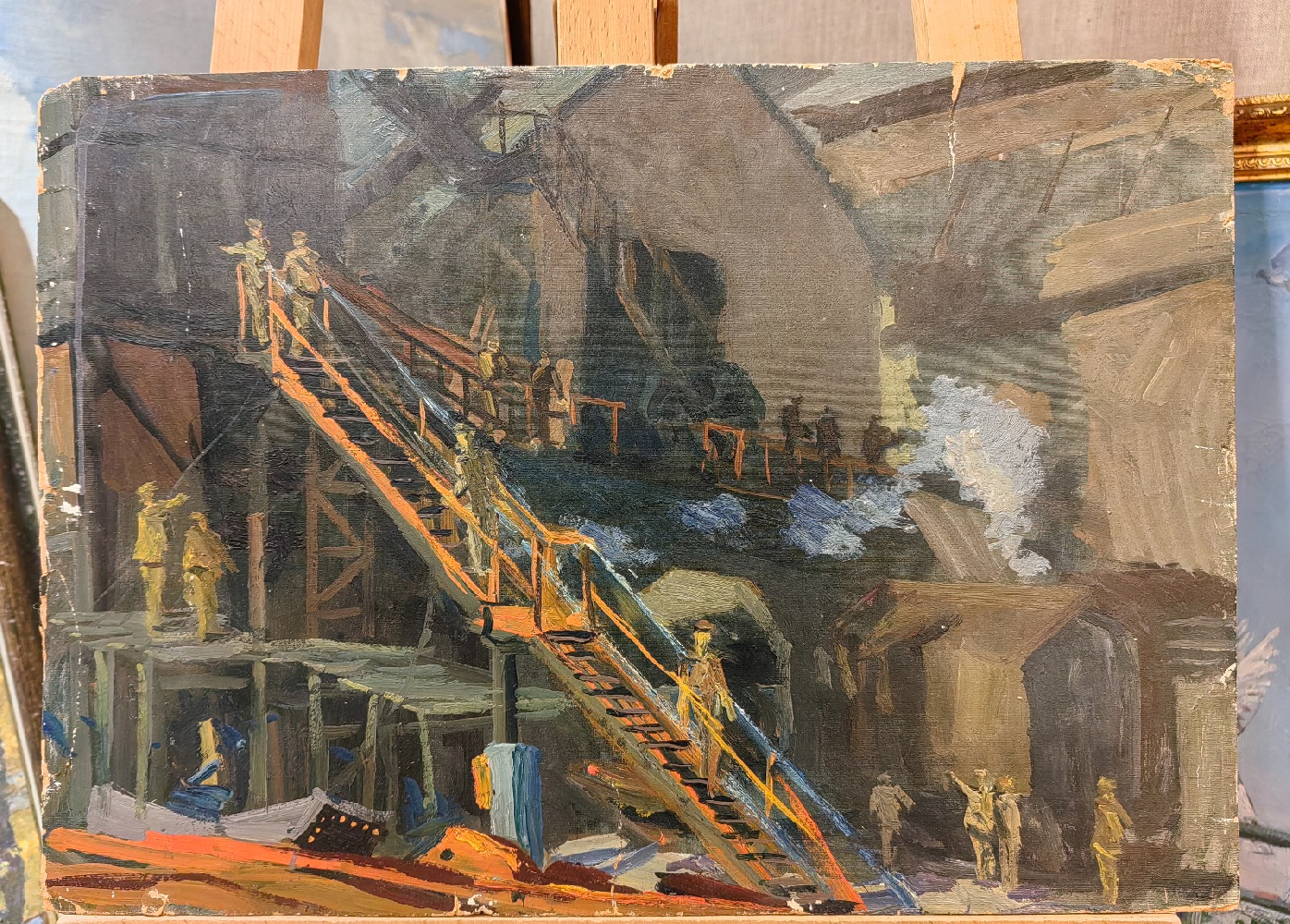 Неизвестный художник . В угольном цеху