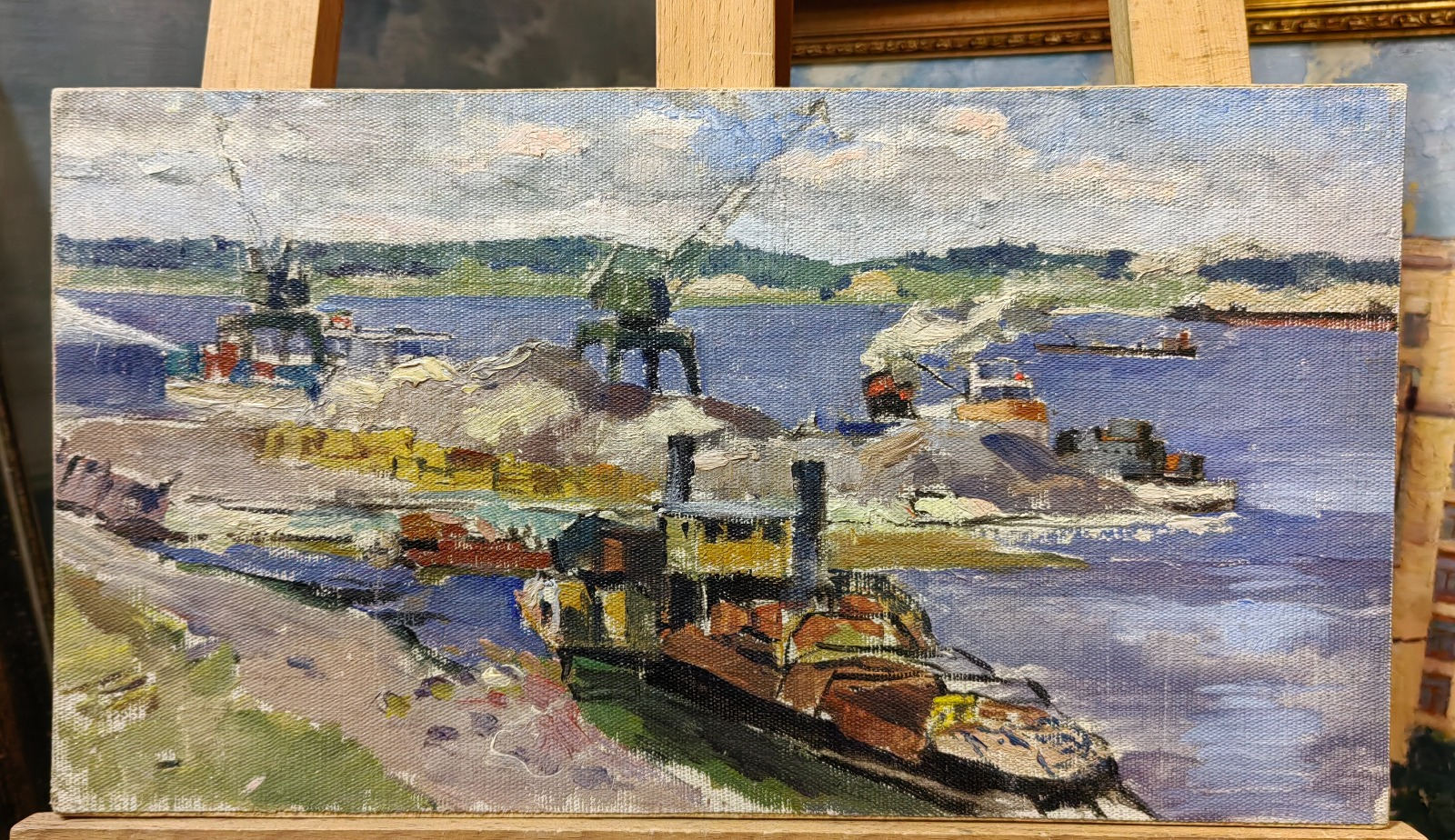 Неизвестный художник . Речной порт