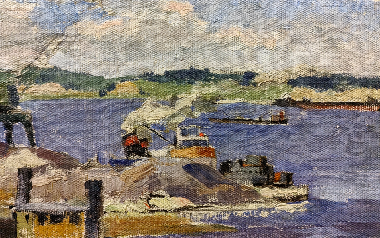 Неизвестный художник . Речной порт