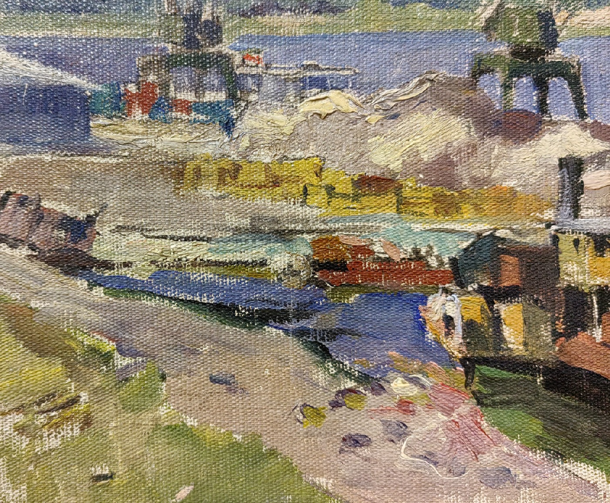 Неизвестный художник . Речной порт