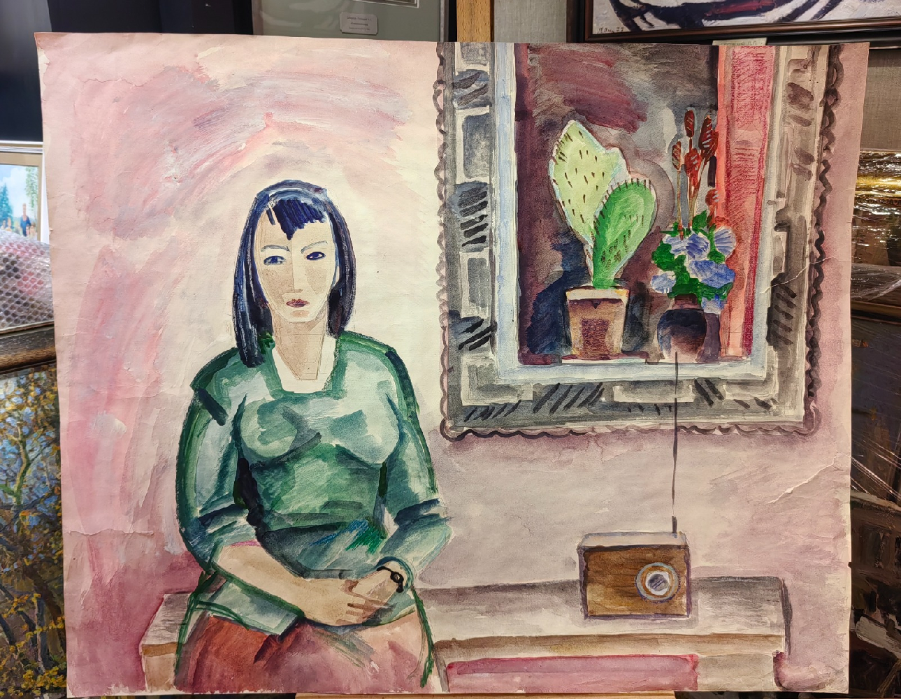 Васин Виктор Фёдорович. Женщина с радиоприемником