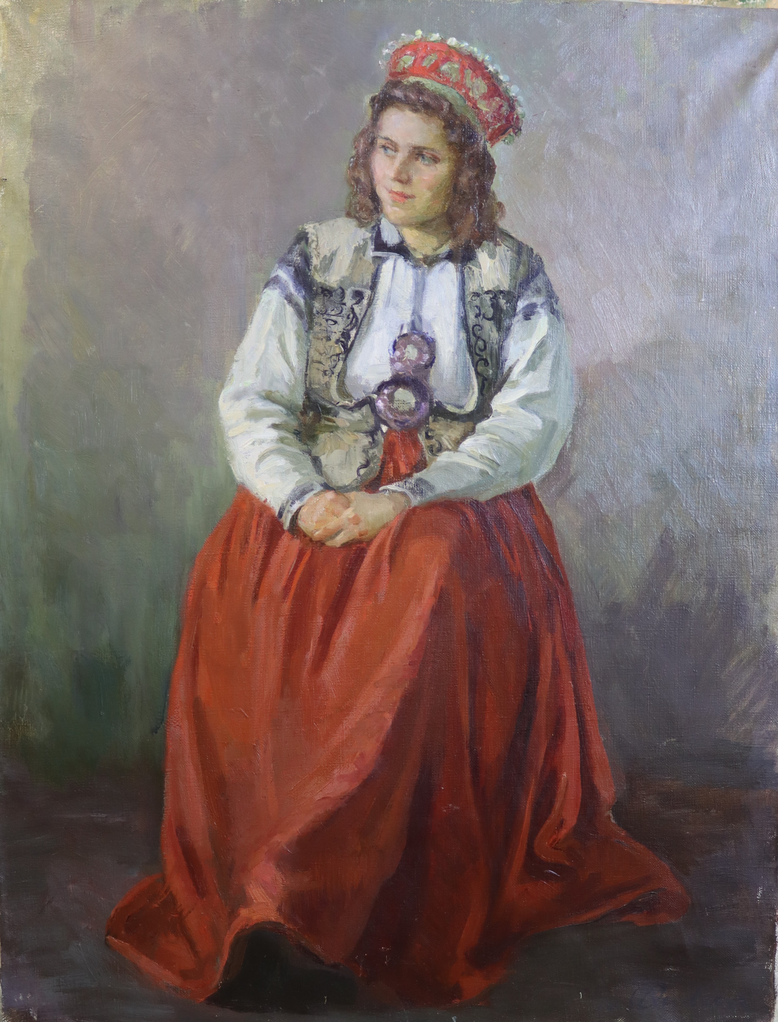 Яновская Ольга Дмитриевна. Девушка в национальном прибалтийском костюме