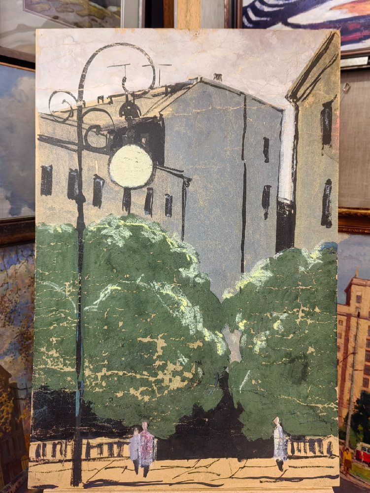 Бурмистров Борис Алексеевич. Городской пейзаж.