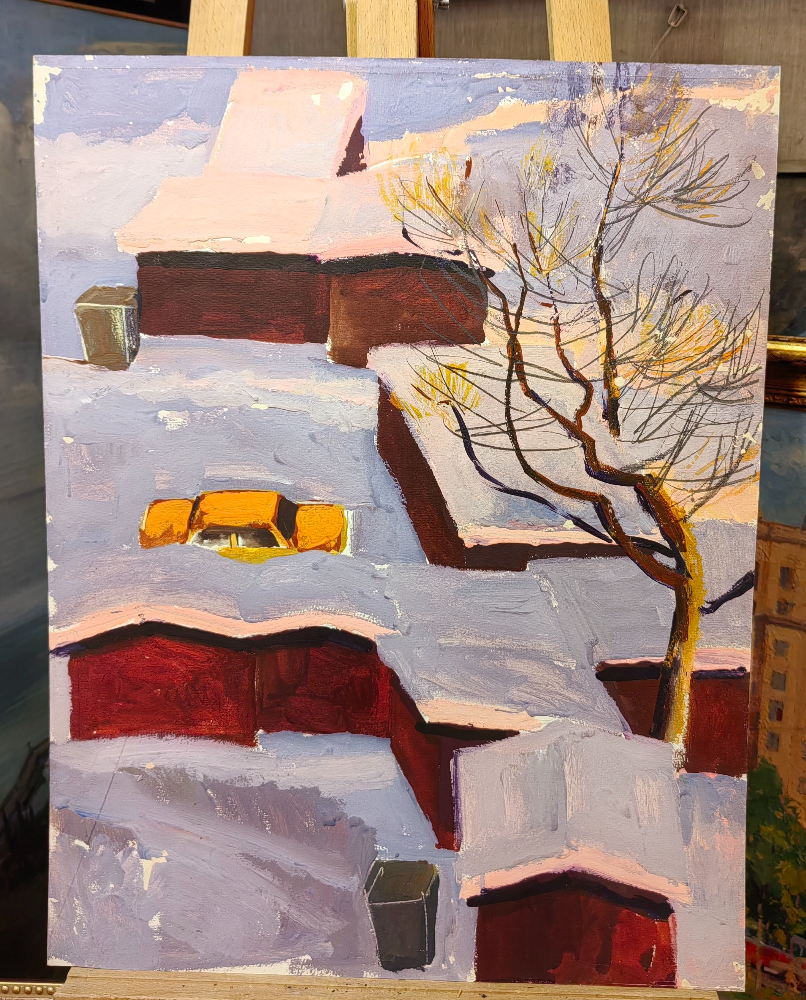 Бурмистров Борис Алексеевич. Московский двор зимой.