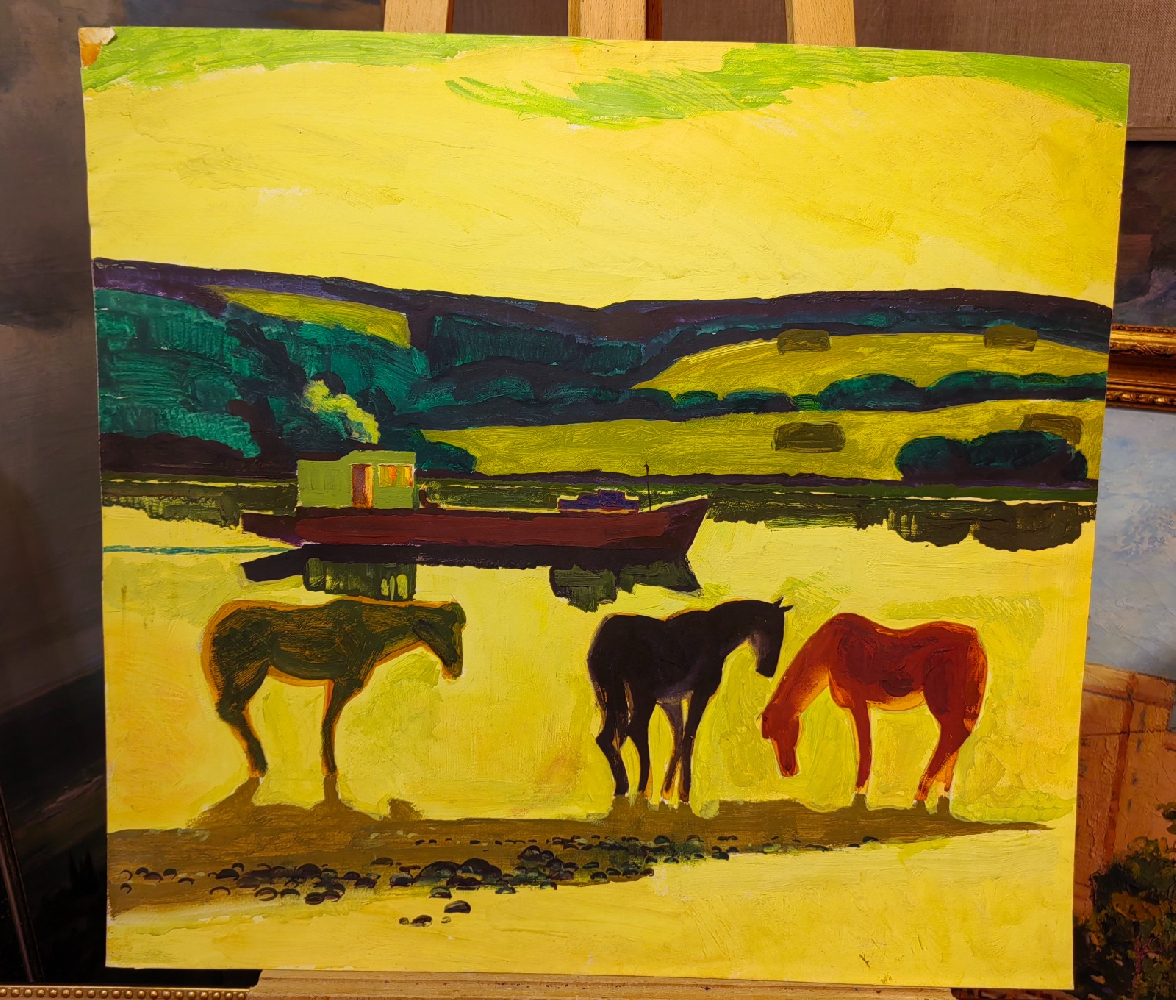 Бурмистров Борис Алексеевич. Лошади на реке