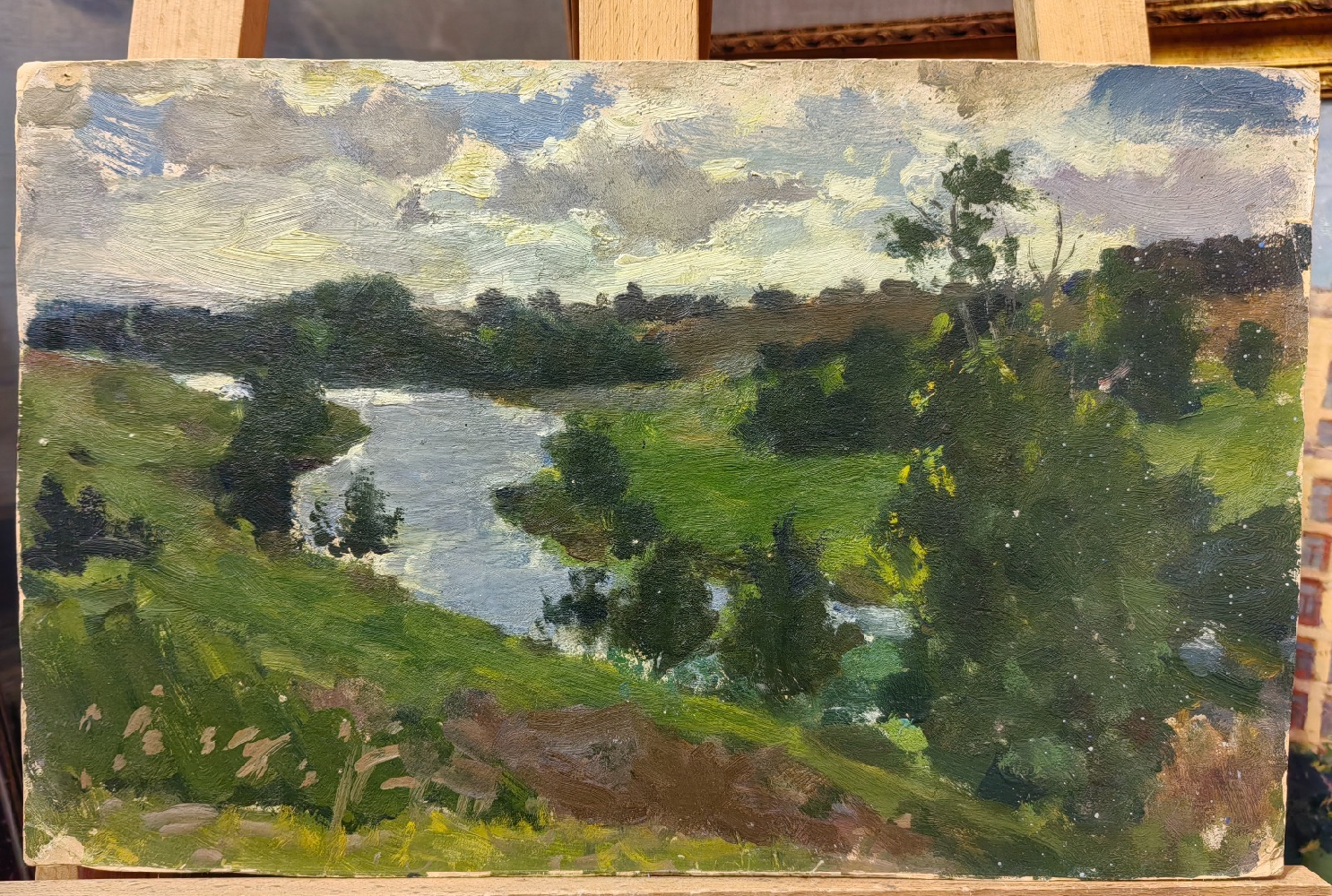 Малаев Фёдор Петрович. Пейзаж с рекой.