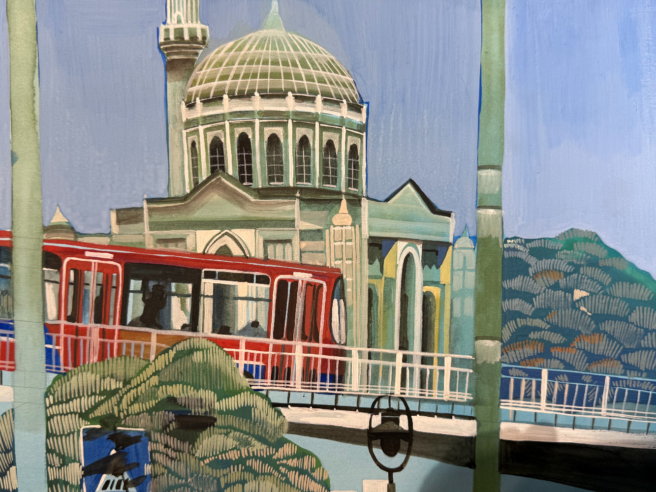 Джемаль Джаид Шамиль Оглы. Автобус на фоне мечети