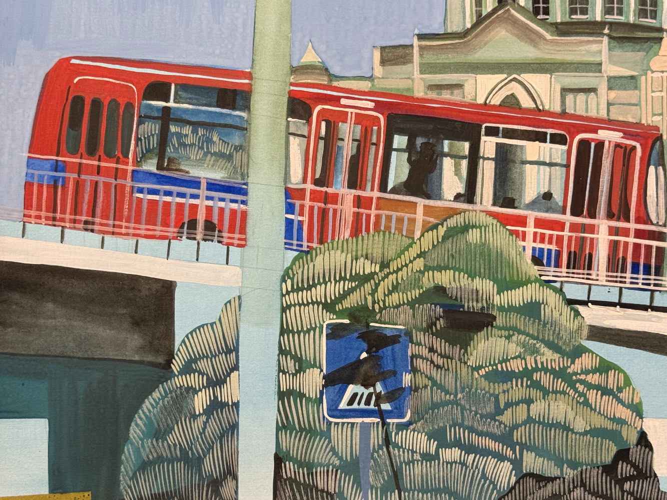 Джемаль Джаид Шамиль Оглы. Автобус на фоне мечети