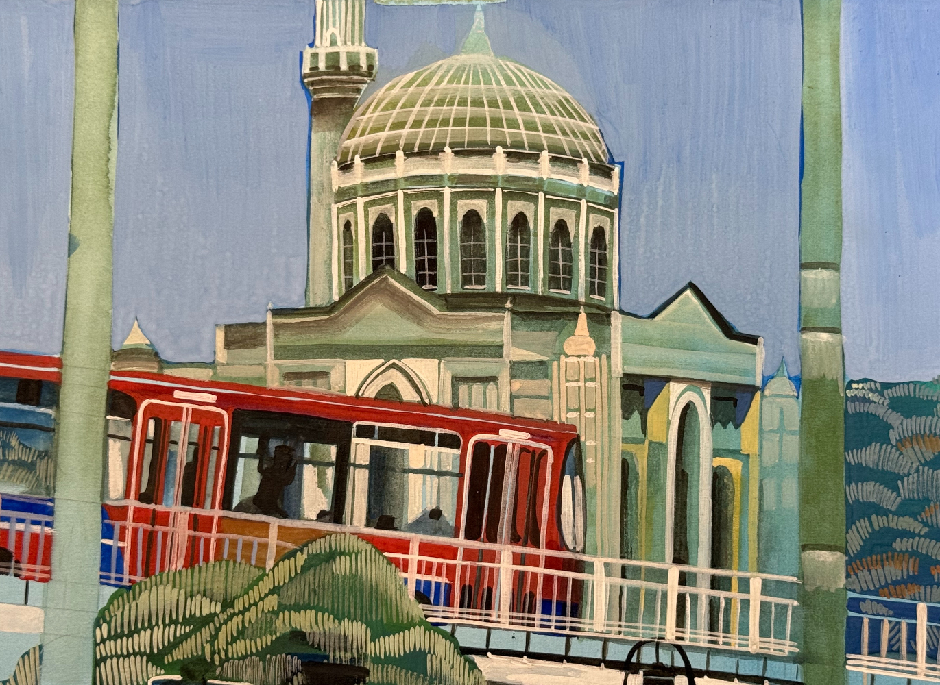 Джемаль Джаид Шамиль Оглы. Автобус на фоне мечети