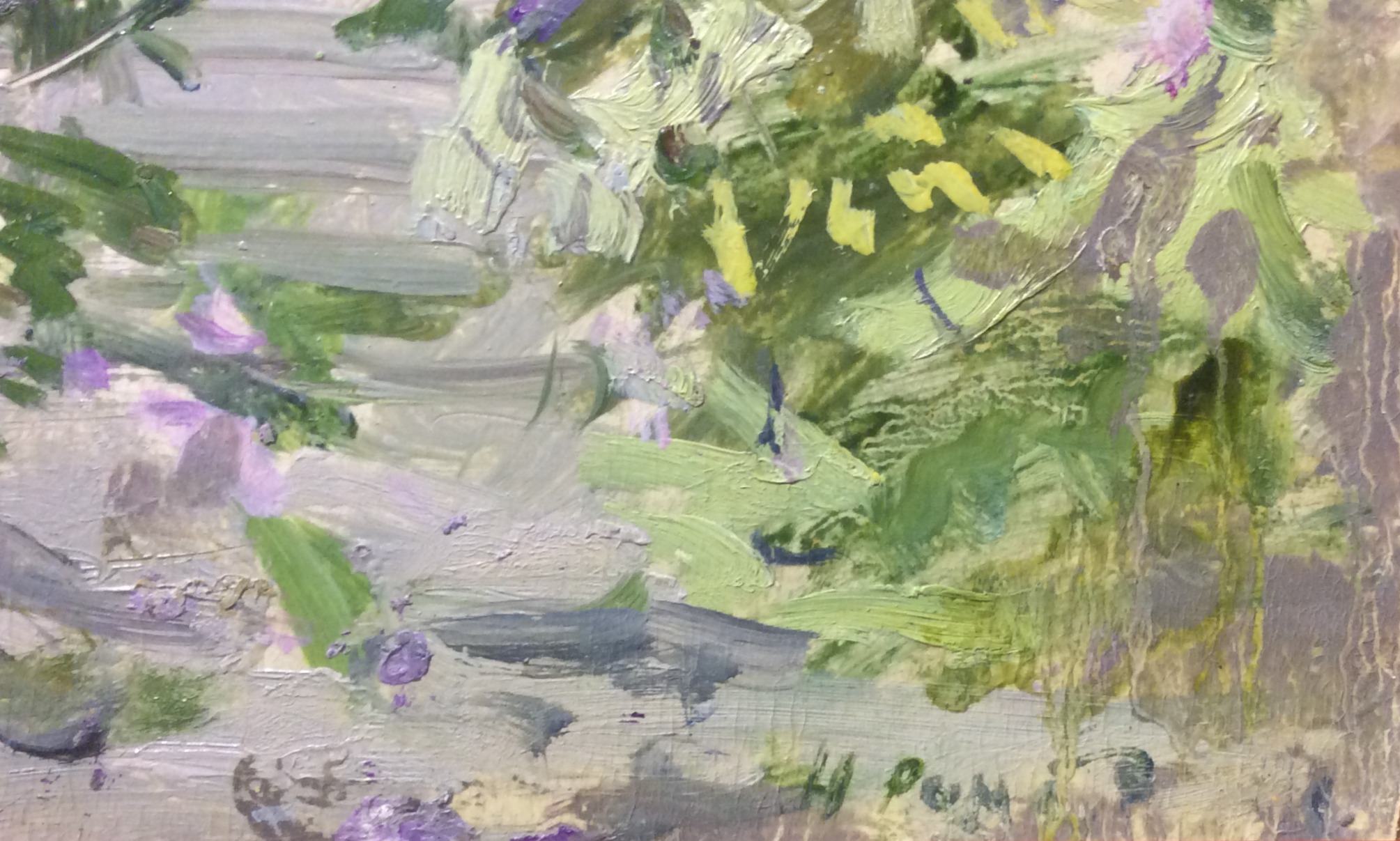 Подпись. Ромадин Николай Михайлович. Цветущая сирень